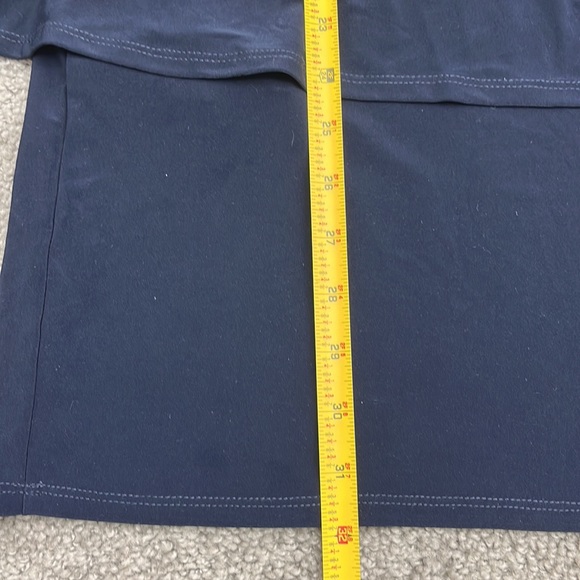 Joseph Ribkoff Dark Blue Layered Stretch Knit Studded Long Tunic Top size 12 - Picture 8 of 10